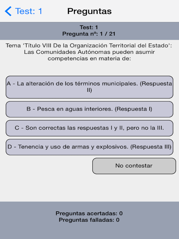 Screenshot #5 pour Constitucion Test Examenes
