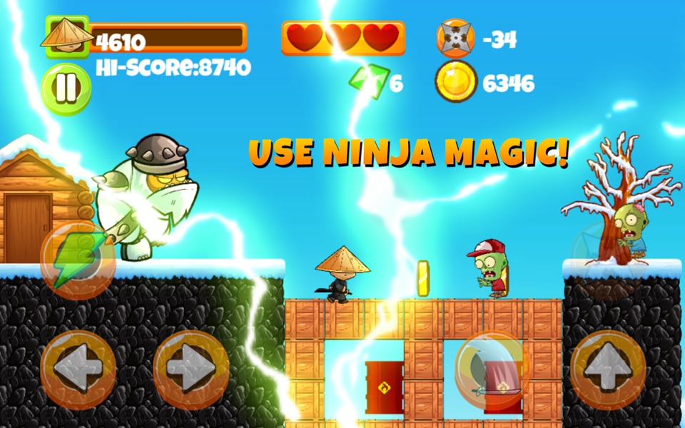 Ninja Kid vs Zombies - 8 Bit Retro Game screenshot 2