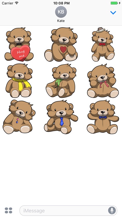 Cute Teddy Bear Stickers For iMessage