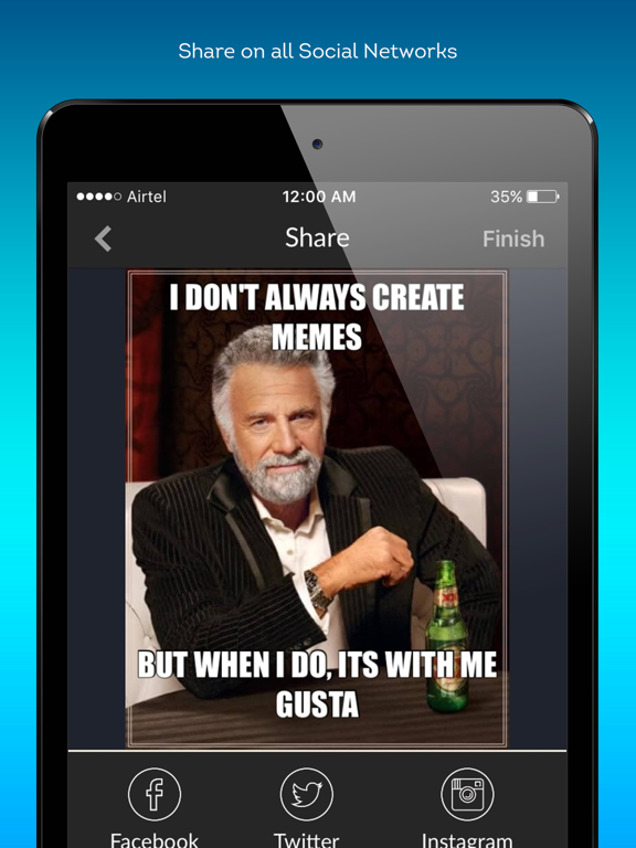 Me Gusta Memes Generator iPad screenshot