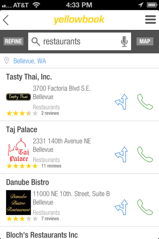 Yellow pages business search app screenshot 2