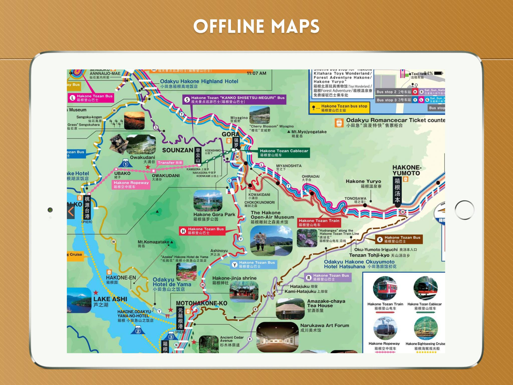 Hakone Travel Guide with Offline City Street Map
