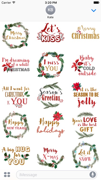 Christmas Messages Stickers - Maraquela Watercolor