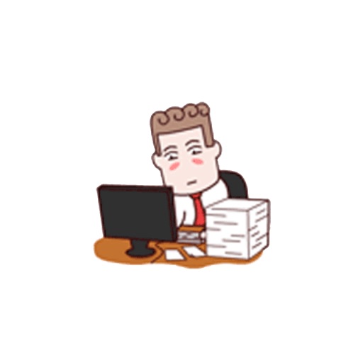 Animated Hard Working Collegue Sticker Pack