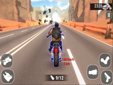 3D Madness Bike Racing: Highway free action with gun, kick, punch screenshot 3