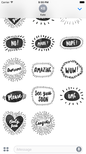 Hello Stickers for iMessage - Black & White ed.(圖4)-速報App