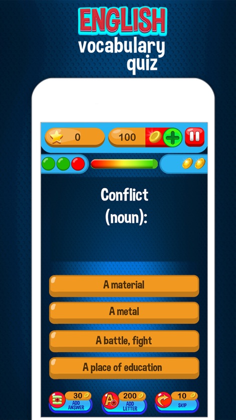 English Vocabulary Quiz – Knowledge Test for Free - english-vocabulary-quiz-gameplay