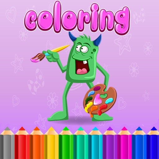 Coloring Book Pages Kids Learn Paint for Preschool Icon