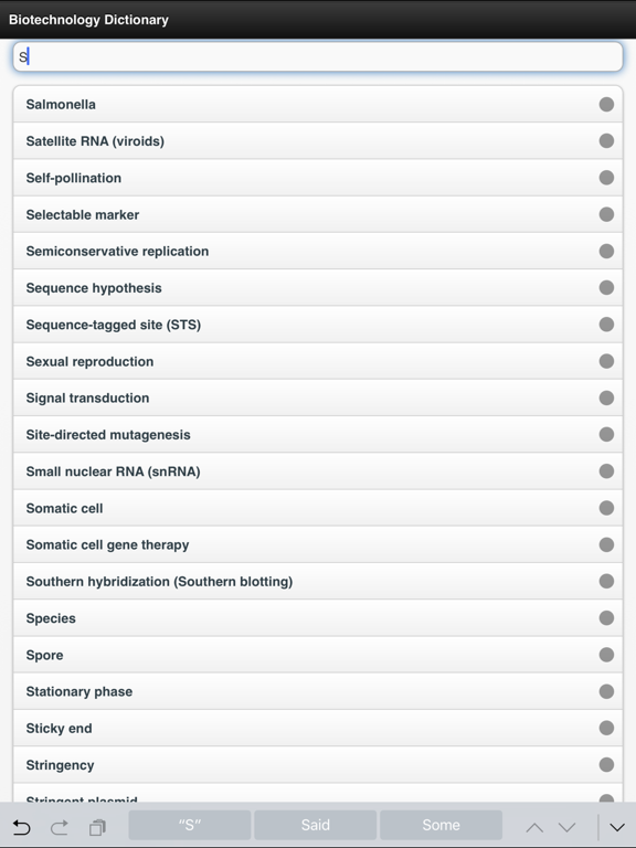 Biotechnology Dictionary Offline iPad screenshot