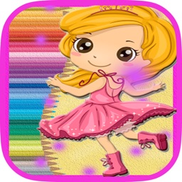 Lady filles Princess-Doll Coloring Book
