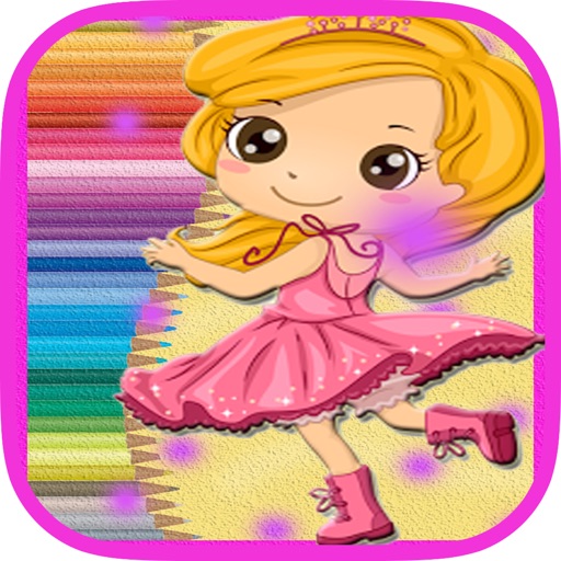 Lady Girls Princess-Doll Coloring Book Icon