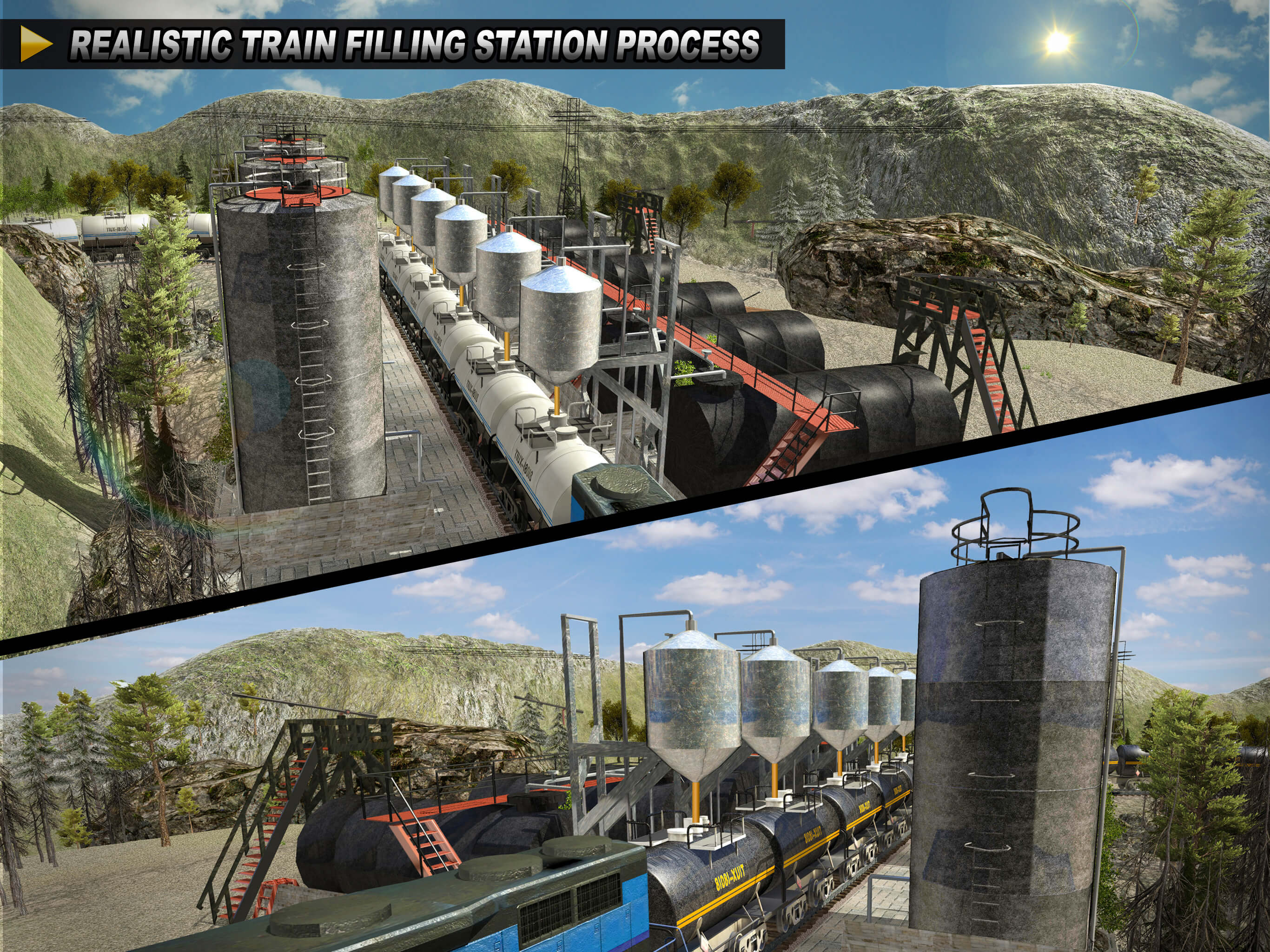 Oil Tanker TRAIN Transporter - Supply Oil to Hill