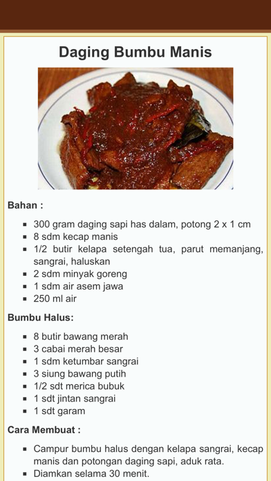 Screenshot #2 pour Resep Daging Indonesia