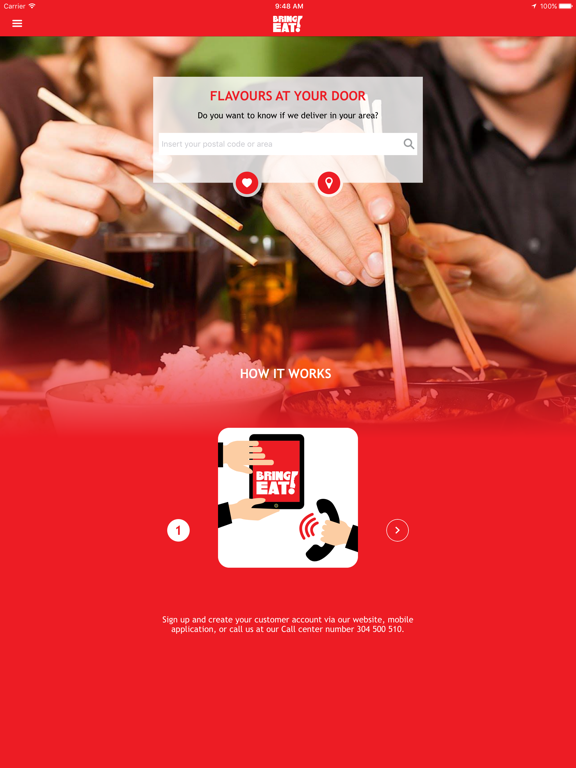 BRING EAT! iPad screenshot 1 - Food & Drink app