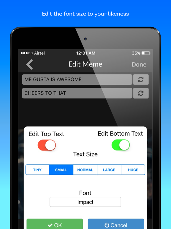 Me Gusta Memes Generator iPad screenshot