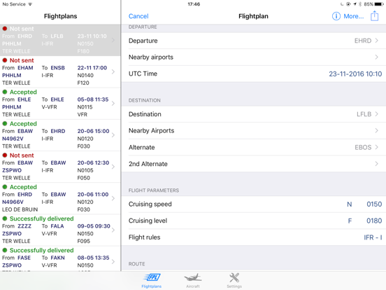AeroPlus Flightplan – VFR/IFR iPad app afbeelding 1