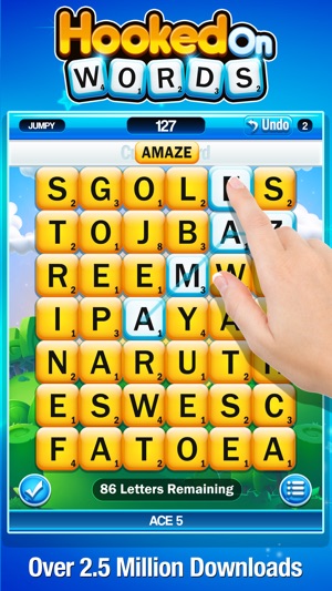 Popular iOS word search game Hooked on Words has arrived on