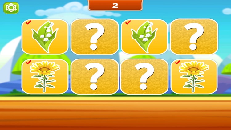 Matching Pairs Flowers-Flashcard Game For Toddlers