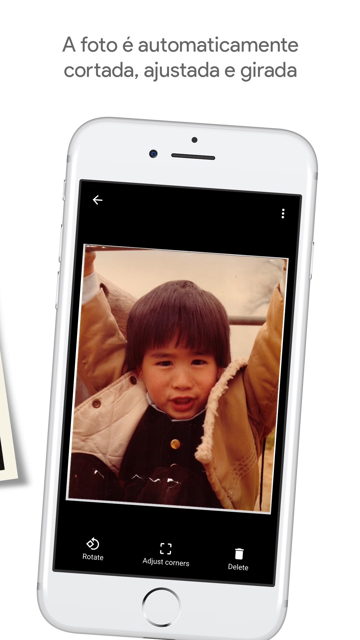 Screenshot do app PhotoScan do Google Fotos