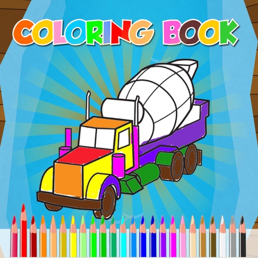 Trucks Coloring Learning Vehicle Construction Kids