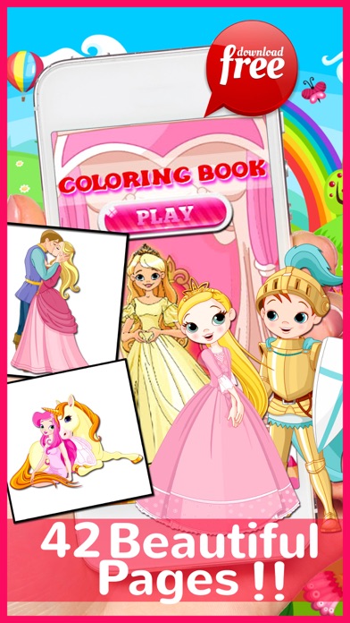 Screenshot #1 pour Princesse Coloring Book For Girls: jeux gratuits pour les enfants et les tout-petits!