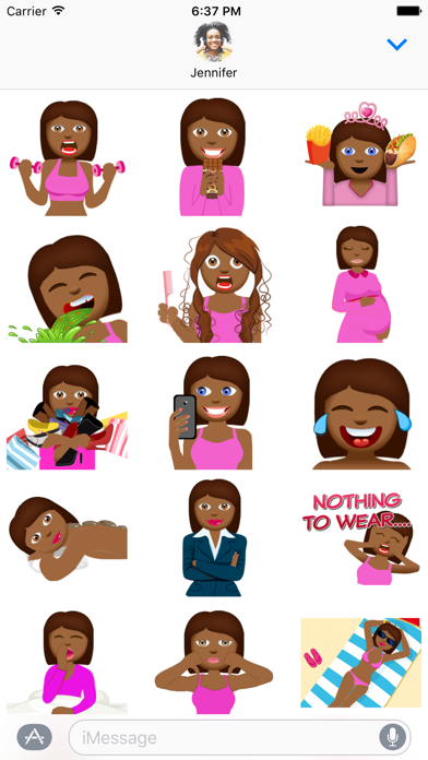 Screenshot #2 pour Tyra – Sassy Emoji Stickers for Women on iMessage