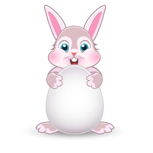 Bunny holding egg-broken icon