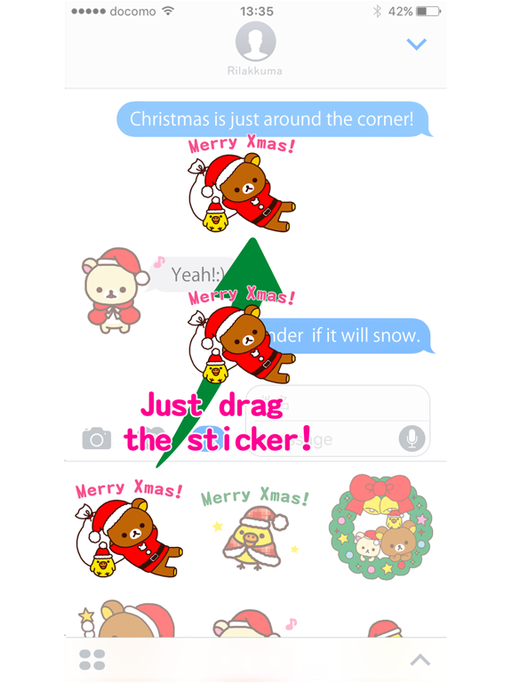 Rilakkuma Xmas iPad screenshot 4 - Stickers app