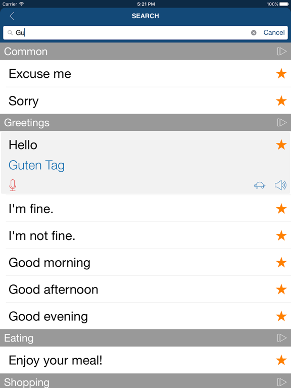 Learn German Phrases & Words iPad screenshot 4 - Education app