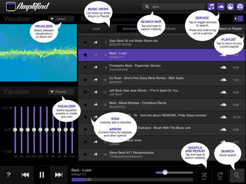 Screenshot #6 pour Amplifind Musique Lecteur and Visualiseur