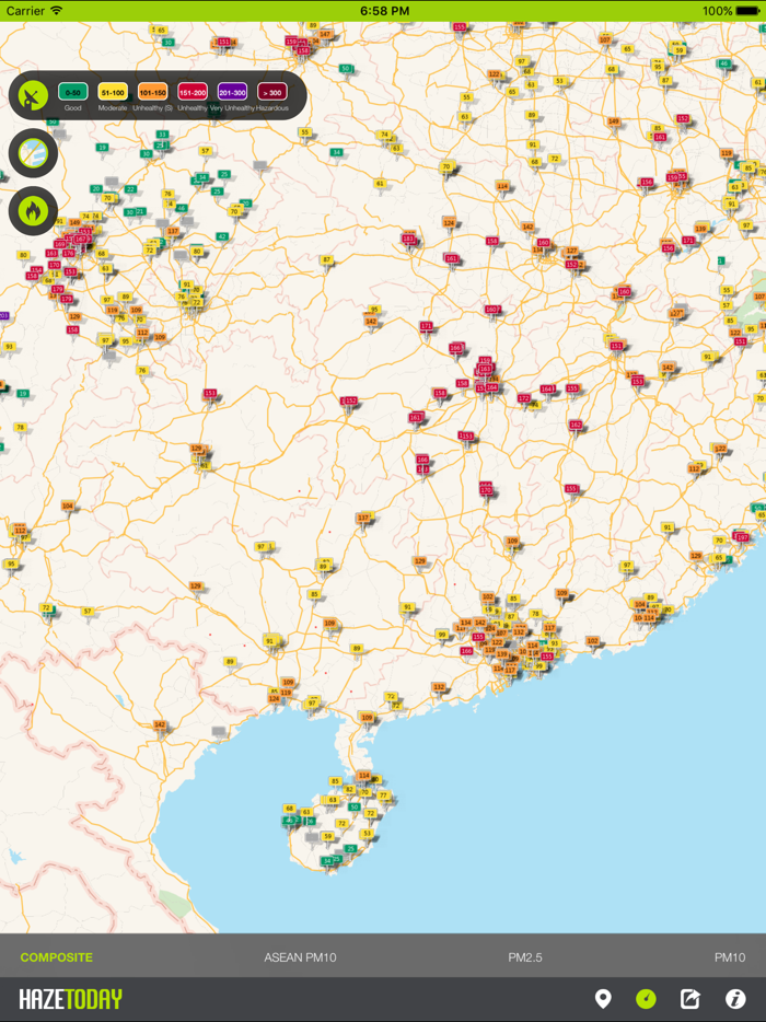 Haze Today - AQI - API Pollution and Fire Spots