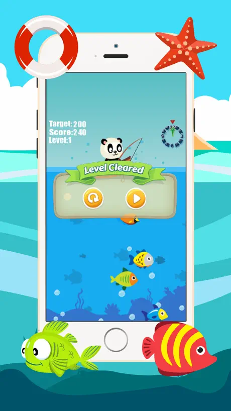 Panda fishing game for children age 2-5