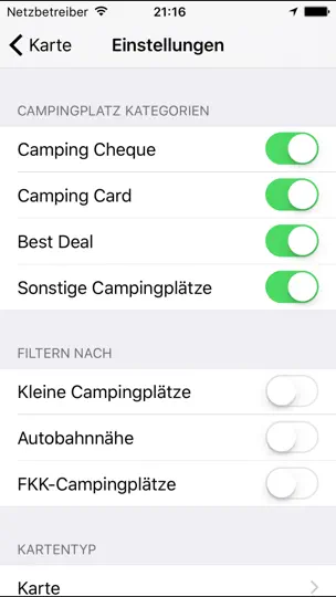 Screenshot von Archiescampings auf dem iPhone 5