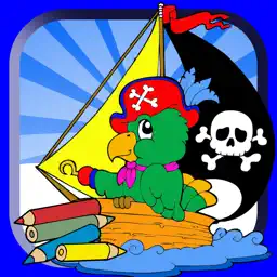 Free pirate games finger painting kid-coloringbook app icon