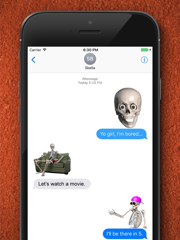 Skelly Stickers: Skulls and Skeletons iPad screenshot 5 - Stickers app