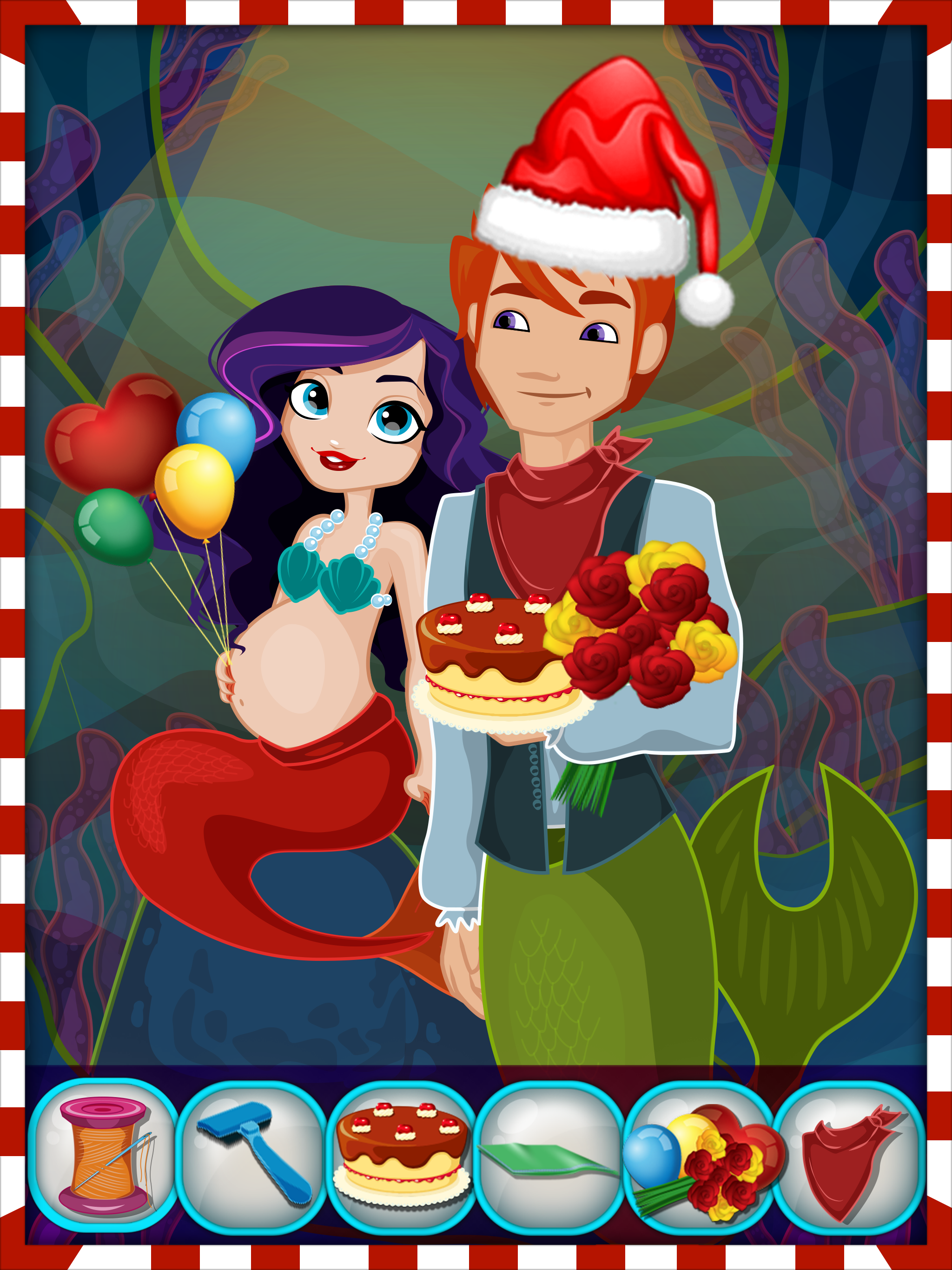 Mommy's Mermaid Newborn Baby Christmas Fun Salon