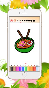Food Coloring Book for Adults and Kids: Learn to color and draw a fast food, rice and more screenshot #2 for iPhone