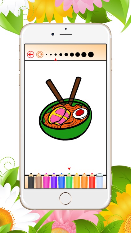 Food Coloring Book for Adults and Kids: Learn to color and draw a fast food, rice and more