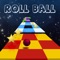 Roll the ball is a game where you have to roll a ball through different colored blocks in space, you have to roll and jump through these colored blocks and the color of the ball changes ever-time you jump on to a new block