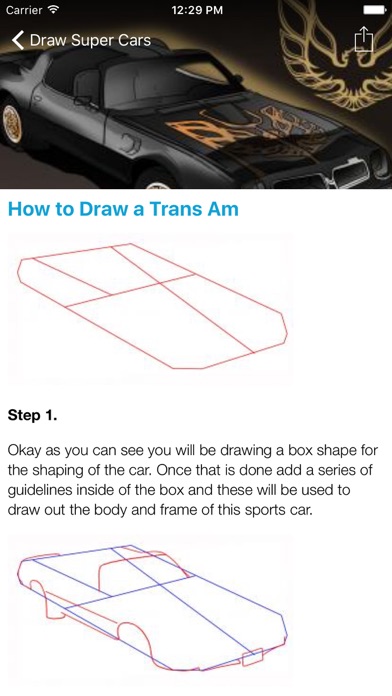Screenshot #2 pour How To Draw Super Cars - Step By Step Drawing