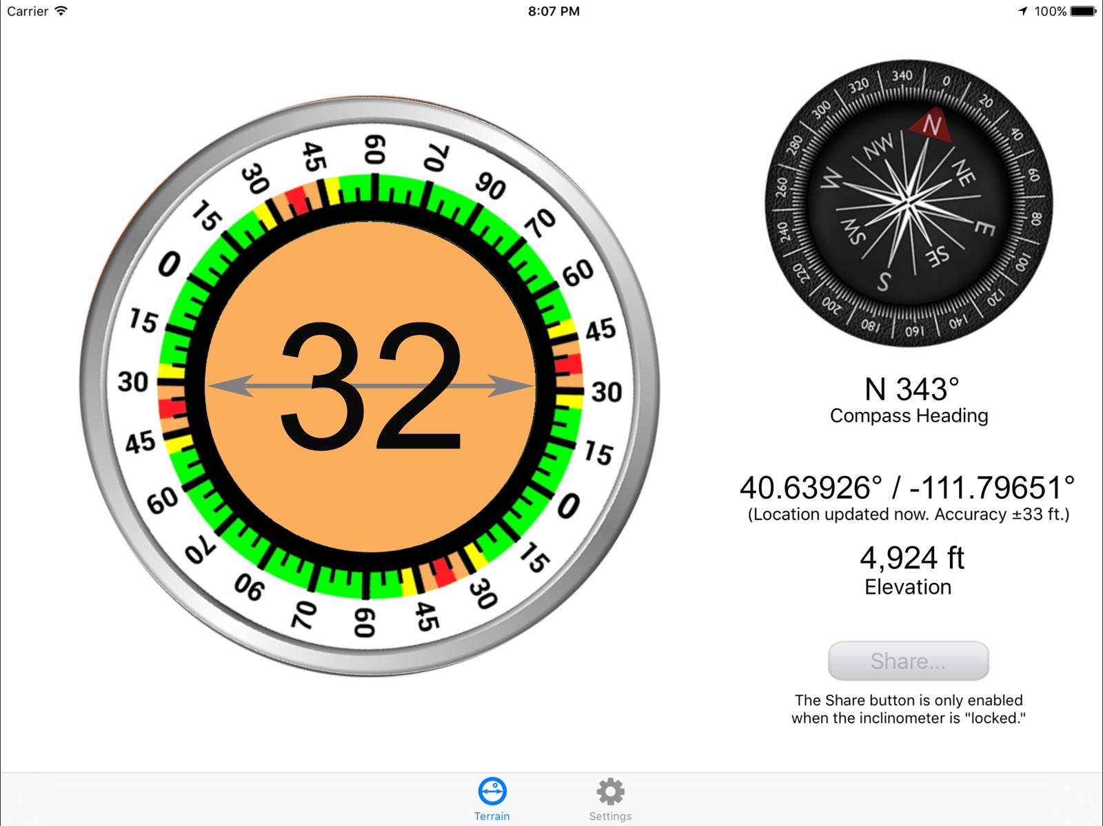 Avalanche Inclinometer ipad screenshot 3