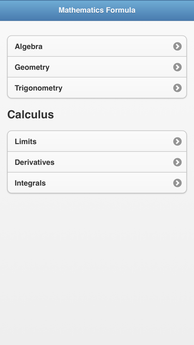 Screenshot #1 pour Math Formula Dictionary