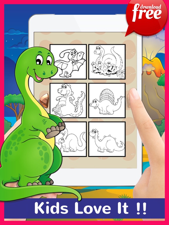DinoArt Dinosaurs Coloring Book For Kids & Toddler iPad screenshot