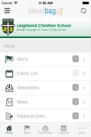 Leighland Christian School - Skoolbag screenshot 2