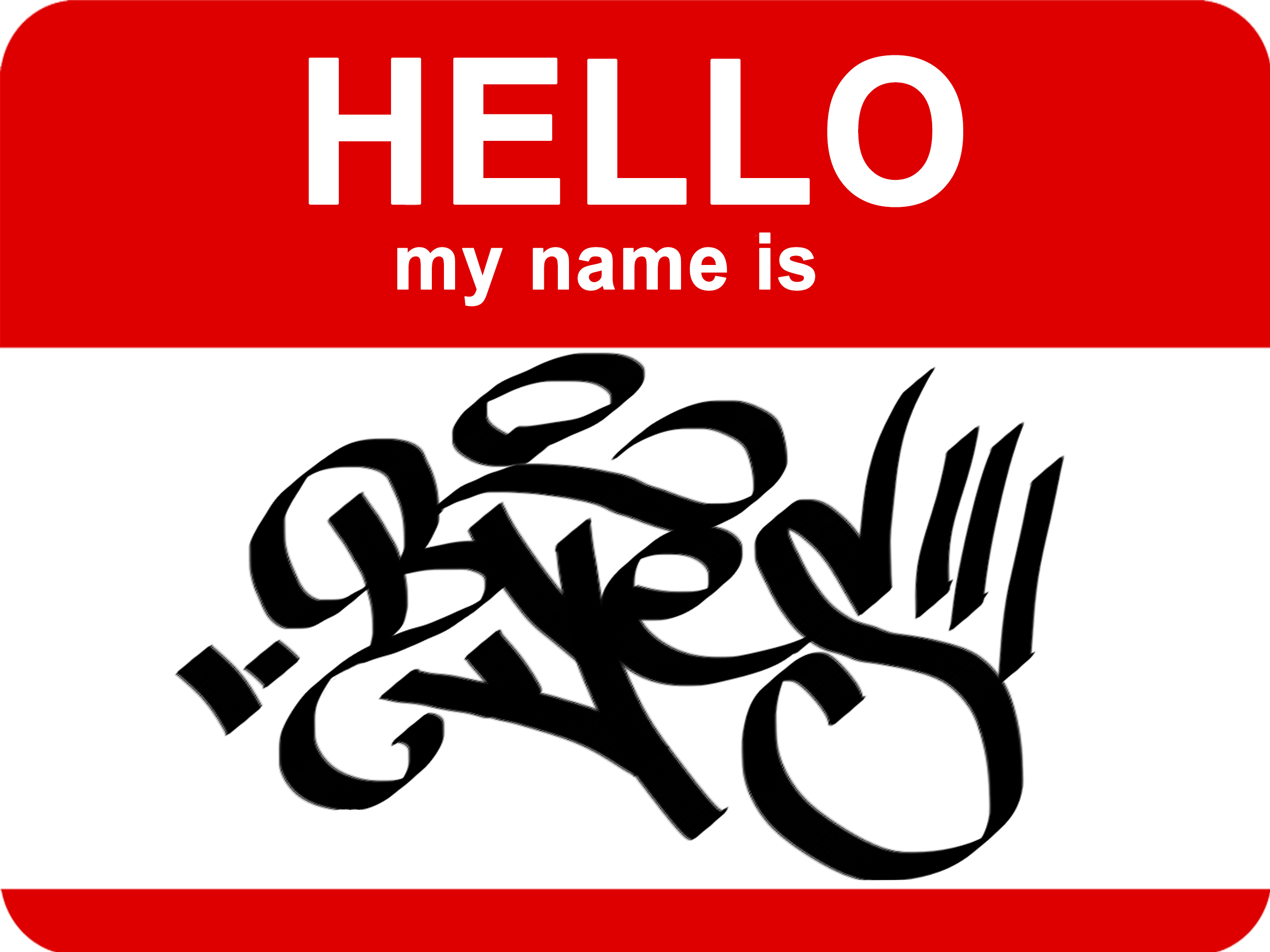 Graffiti Sticker - Hello my name is