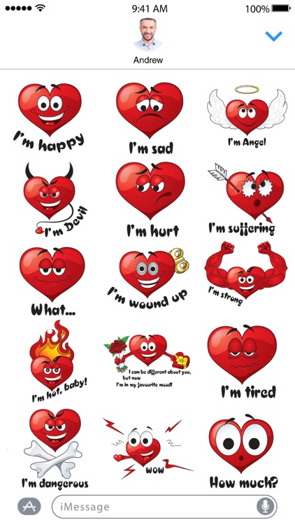 Emotional Heart Emoji Stickers