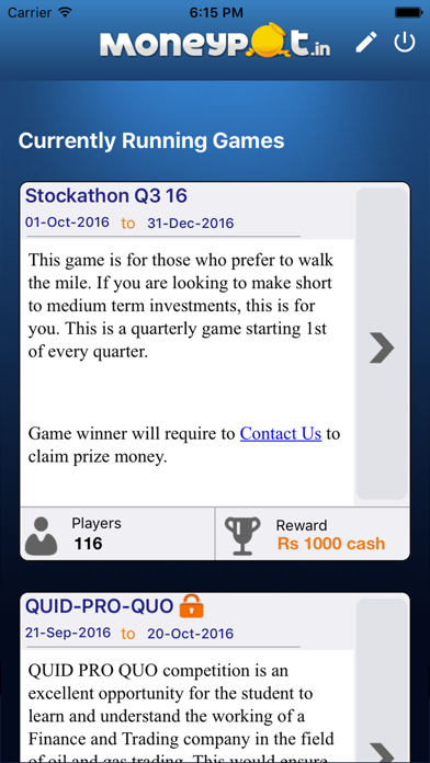 Screenshot #1 pour Moneypot App