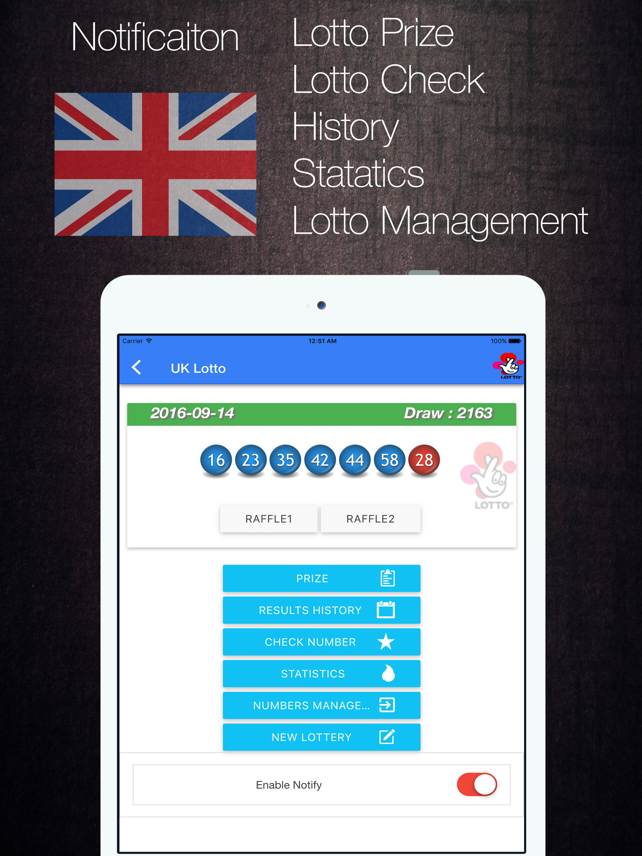 UK Lotto Thunderball 49 EuroMillions Health