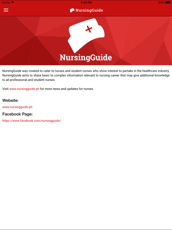 Nursing Guide App iPad screenshot