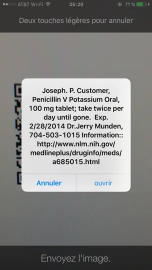 Capture d'écran de Digit-Eyes Lite sur iPhone 3